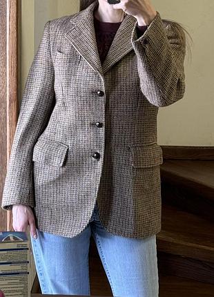 Вінтажний жакет твідовий harris tweed оригінал 100 % шерсть