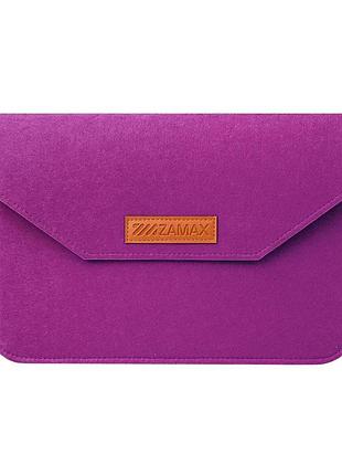 Чехол-конверт zamax felt sleeve для macbook air 13.6" (m2 | m3 | m4) 2022-2024 purple фиолетовый