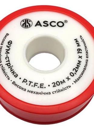 Фум-лента профессиональная 19mm×0.2mm×20м (0.4g/cm3) asco turkey 10/250