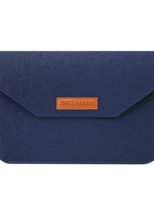 Чехол-конверт zamax felt sleeve для macbook air 13.6" (m2 | m3 | m4) 2022-2024 deep navy темно синий