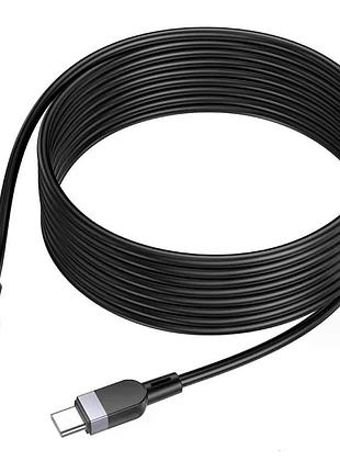 Кабель hoco x109 energy type-c to type-c 3 метра black (pd 60w, силиконовый)