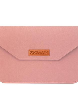 Чехол-конверт zamax felt sleeve для macbook air 13.6" (m2 | m3 | m4) 2022-2024 peach розовый