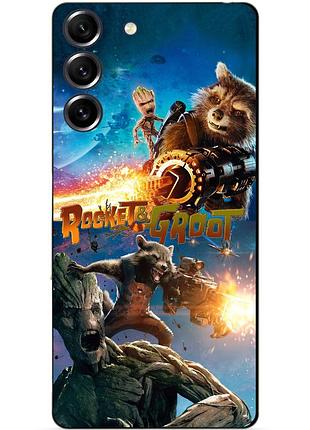 Силиконовый чехол бампер для samsung s20 fe rocket groot ракета грут стражи галактики
