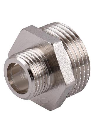 Ниппель редукционный 1″х1/2″нн никелированный под прокладку nn532g optimum