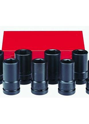 1" набор головок 6-гр. ударных глубоких 8 пр. (15/16"-1-5/8") (force 8081ds)