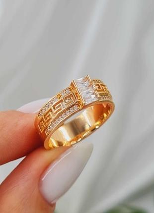 Кольцо эллада с белыми фианитами медзолото р 18,19