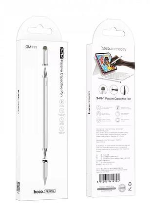 Стилус hoco gm111 cool dynamic series passive universal capacitive pen white 5