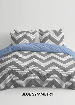 Комплект постільної білизни теп "happy sleep" полуторний (blue symmetry, 50x70)