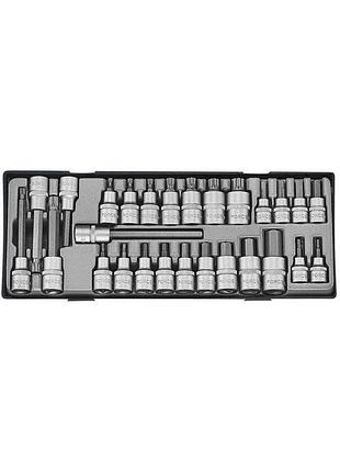 3/8", 1/2" набор головок-бит 6-гр. (hex) и spline 27 пр. (в ложементе) (force t4281)