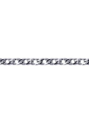 Серебряная родированная цепочка 925 пр. плетение ромб 040. 50 см.