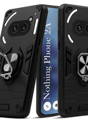 Чехол fiji defence для nothing phone (2a) / (2a) plus защитный бампер с кольцом подставкой black