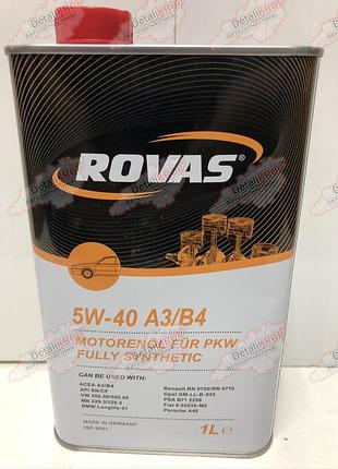 Моторное масло синтетическое1л rovas 5w40