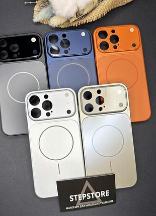 Чехол для iphone 16 pro с magsafe и линзами на камеру стеклянный матовый glass acrylic case