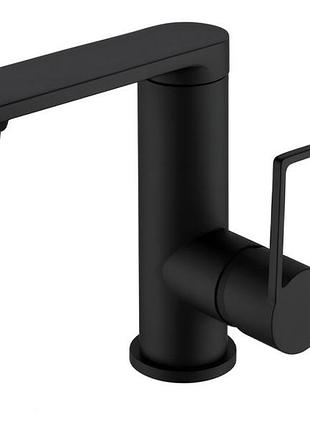 Смеситель для раковины с боком, ручкой, латунь,черный матовый aim,dg06514 black matte