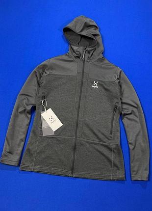 Фліска жіноча з капюшоном haglofs roc flash mid hood м сіра
