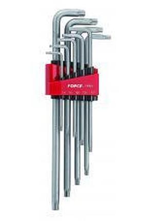 Набор ключей torx г-обр. с отверстием экстрадлинных 9 пр. (t10-t50) (force 5098xlt)