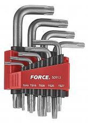 Набор ключей torx 5-ти лучевых с отверстием г-обр. 9 пр. (тs10-ts50) (force 50913)