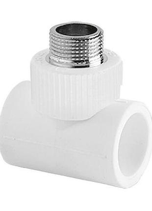 Тройник комбинированный с внешней резьбой ppr ø32x1/2" белый цвет asco® 1/70шт