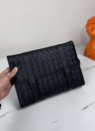 Чоловіча шкіряна плетена сумка bottega veneta