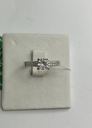 Кольцо серебряное родированное с вставкой куб.циркония.4009р. 20