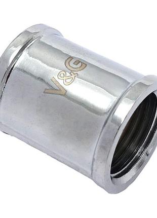 Муфта valogin 1/2" вв хромована vg-204401 1/96 шт