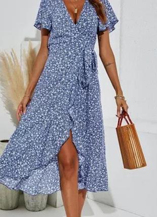 Легке літнє мідіплаття 👗 м, л у квіточку