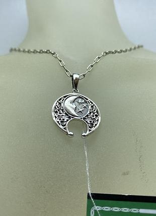 Подвес серебрянный лунница черн.3267-ч.