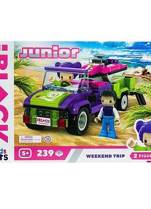 Конструктор пластиковий junior kids hits поїздка вихідного дня 239 деталей iblock 32*21.5*5 см