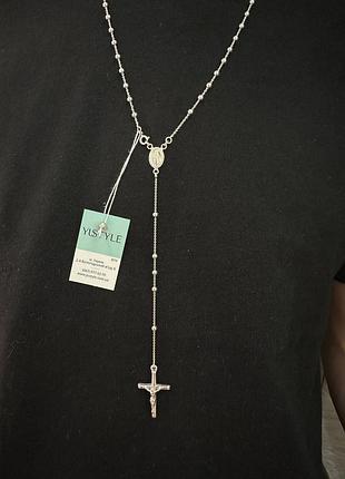 Срібна вервиця колье rosary-01 молитовна