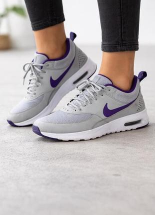 Кросівки nike air max tavas (сірі з фіолетовими вставками)