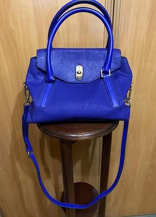 Жіноча сумка  karen millen з натуральної шкіри королівського синього кольору