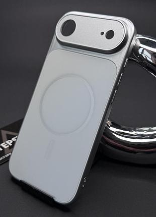 Чохол для iphone 17 air з magsafe і лінзами на камеру скляний матовий glass acrylic case