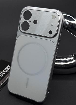 Чохол для iphone 16 з magsafe і лінзами на камеру скляний матовий glass acrylic case