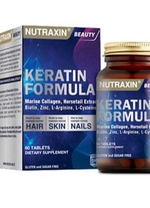 Кератин формула nutraxin beauty keratin formula, 60 таблеток