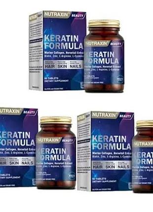 Кератин формула nutraxin beauty keratin formula, 60 таблеток
