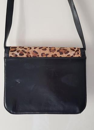 Кожаная сумка zara с ворсом леопард6 фото