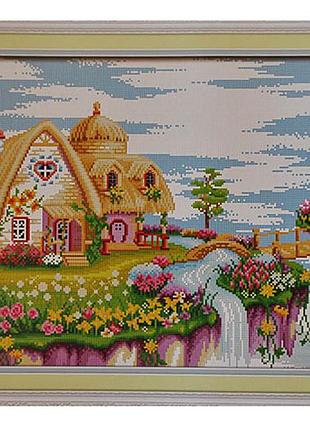 Набор для вышивки крестиком dream land place небесный остров 66х48 см канва №11 197089