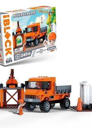 Конструктор пластиковый iblock build & create mini construction site 240 деталей iblock 32*5*21,5 см