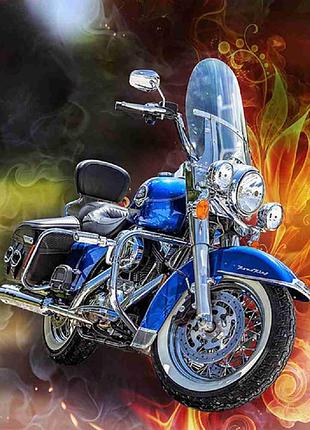 Набор алмазная мозаика вышивка мотоцикл harley davidson road king на подрамнике полная 5d 40х50 см 177242