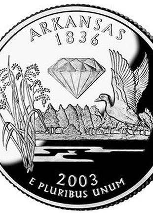 №25 сша 1/4 доллара 25 центів квотер штату арканзас 2003 рік монети світу (d)