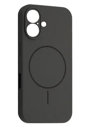 Чехол silicone case full camera fine ring magsafe for iphone 16 pebble