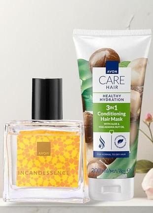 Набір ейвон за супер ціною: incandessence 30 ml , та маска для волосся «розкішне зволоження»
