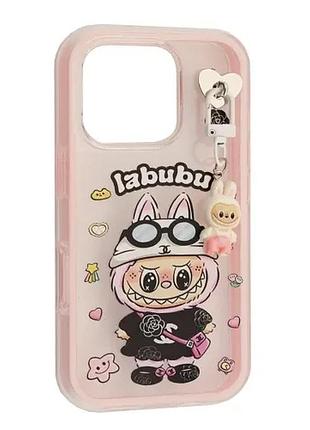Чехол labubu (с брелком) for iphone 16 pro max pink