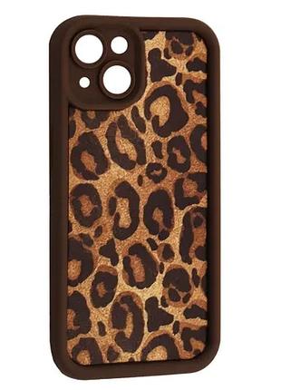 Чехол leopard case for iphone 15 brown 1