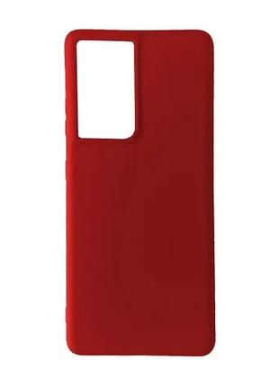 Чехол silicone case full for samsung s21 ultra red