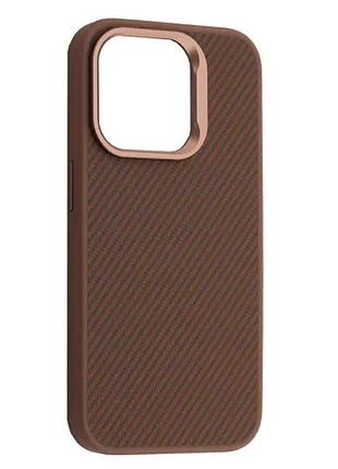 Чехол kevlar style magsafe for iphone 13 pro max brown