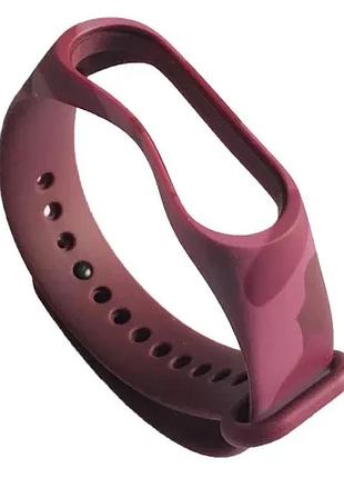 Ремешок для xiaomi mi band 3/4 camouflage marsala-pink