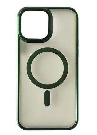 Чехол perfect case with magsafe for iphone 12 pro max titanium green