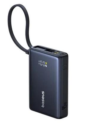 Умб baseus picogo digital display power bank 10000 mah 45w black