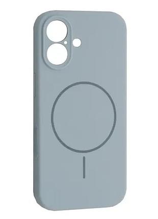Чехол silicone case full camera fine ring magsafe for iphone 17 new sky blue